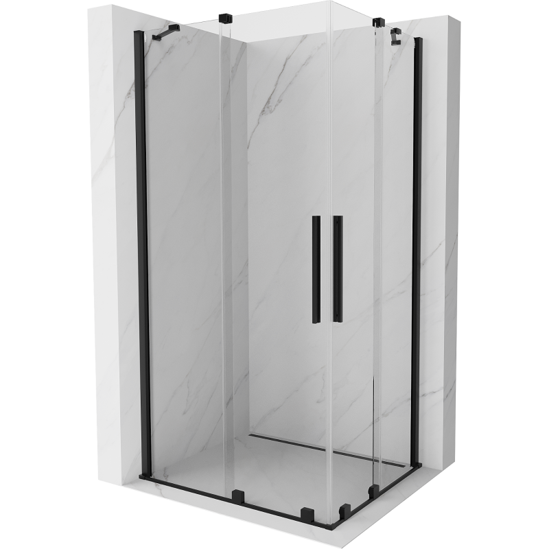 Mexen Velar Duo sliding shower cabin 90 x 80 cm, transparent, black - 871-090-080-02-70