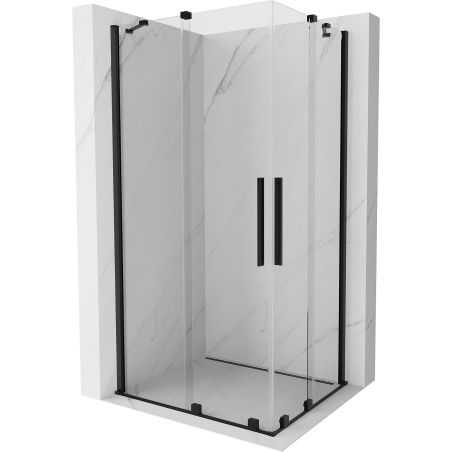 Mexen Velar Duo sliding shower cabin 90 x 80 cm, transparent, black - 871-090-080-02-70
