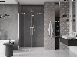 Mexen Velar Duo sliding shower doors 140 cm, transparent, chrome - 871-140-000-02-01