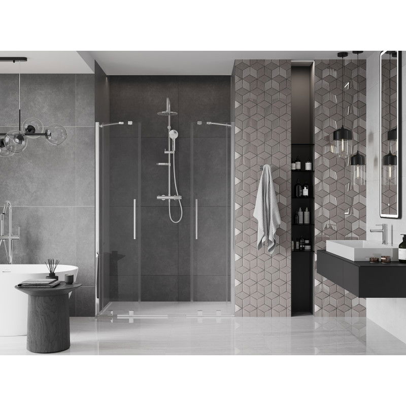 Mexen Velar Duo sliding shower doors 160 cm, transparent, chrome - 871-160-000-02-01