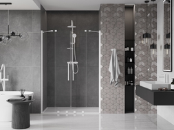 Mexen Velar Duo sliding shower doors 150 cm, transparent, white - 871-150-000-02-20