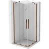 Mexen Velar Duo extendable shower cubicle 100 x 100 cm, transparent, Rose gold - 871-100-100-02-60