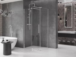 Mexen Velar extendable shower cubicle 100 x 80 cm, transparent, chrome - 871-100-080-01-01