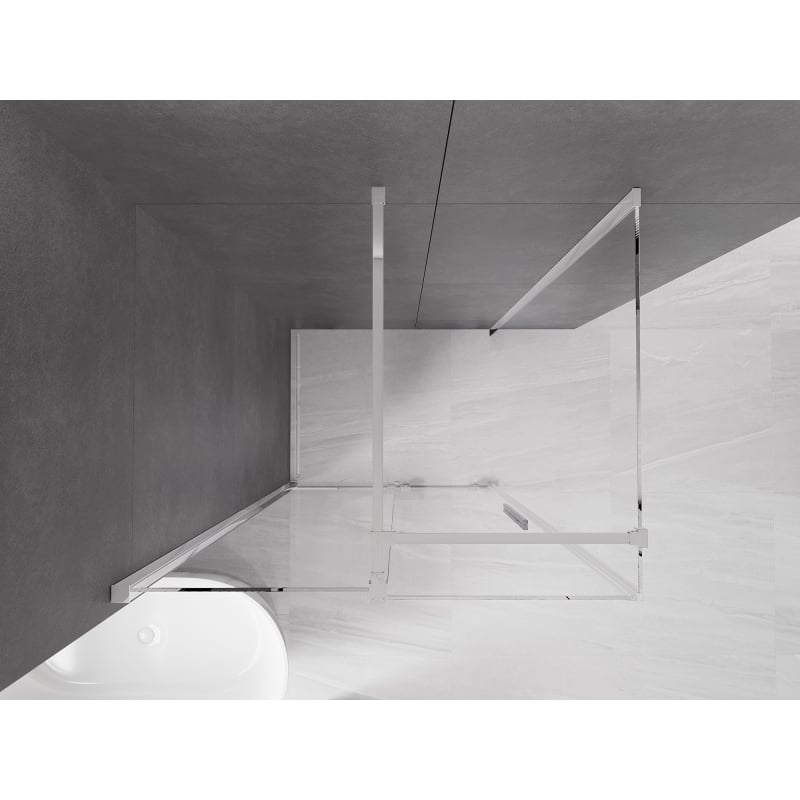 Mexen Velar sliding shower enclosure 120 x 75 cm, transparent, chrome - 871-120-075-01-01