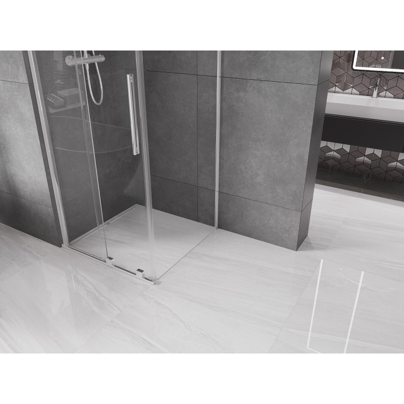 Mexen Velar retractable shower cabin 90 x 90 cm, transparent, chrome - 871-090-090-01-01