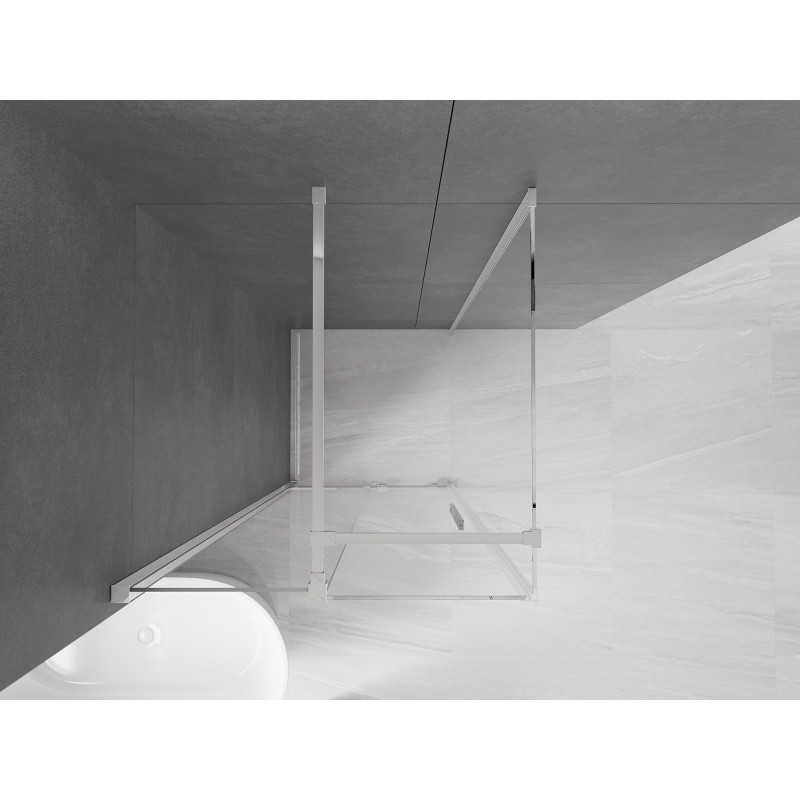 Mexen Velar retractable shower cabin 90 x 90 cm, transparent, chrome - 871-090-090-01-01