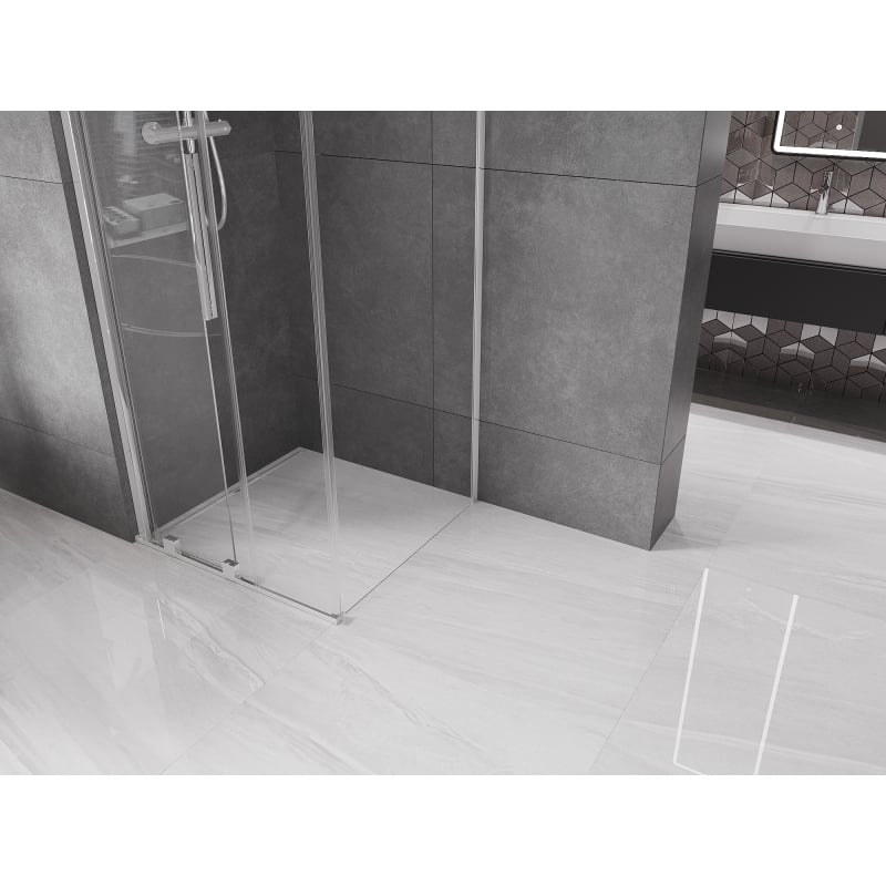 Mexen Velar sliding shower enclosure 100 x 100 cm, transparent, chrome - 871-100-100-01-01