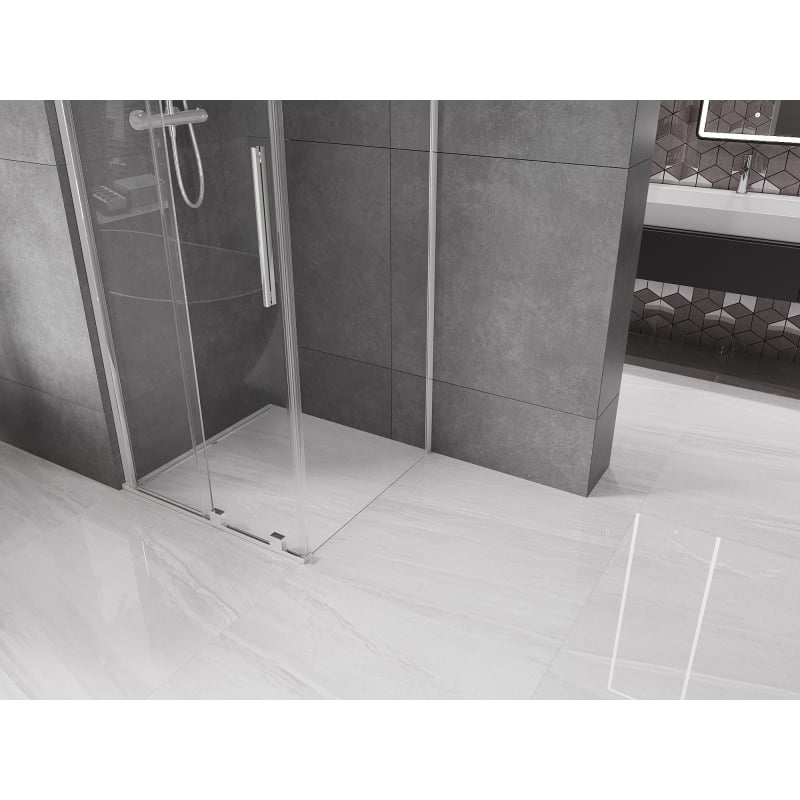 Mexen Velar sliding shower enclosure 100 x 100 cm, transparent, chrome - 871-100-100-01-01