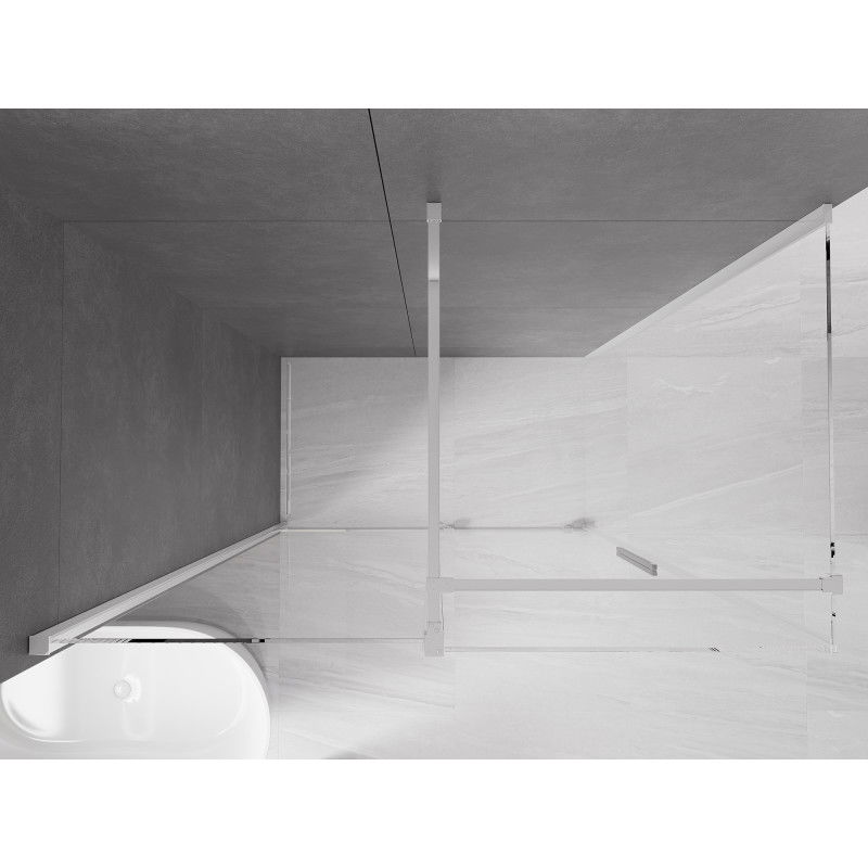 Mexen Velar Sliding Shower Enclosure 160 x 80 cm, Transparent, Chrome - 871-160-080-01-01