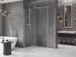 Mexen Velar extendable shower cubicle 150 x 90 cm, transparent, chrome - 871-150-090-01-01