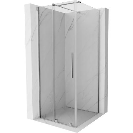 Mexen Velar retractable shower cabin 90 x 90 cm, transparent, chrome - 871-090-090-01-01