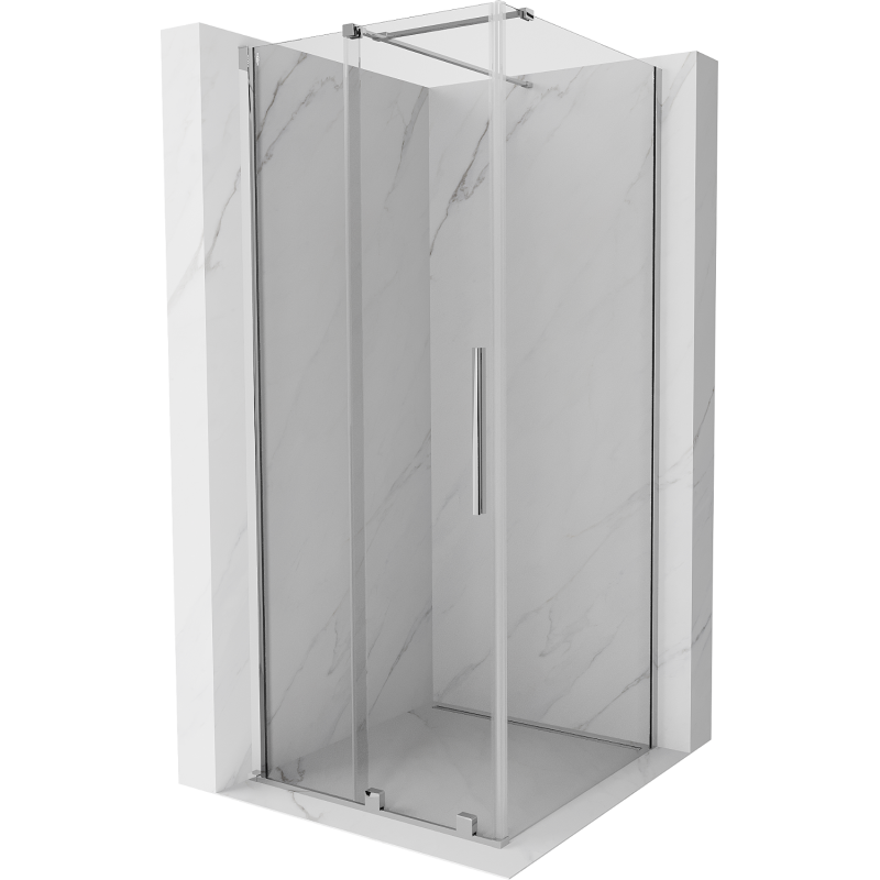 Mexen Velar extendable shower cubicle 110 x 110 cm, transparent, chrome - 871-110-110-01-01