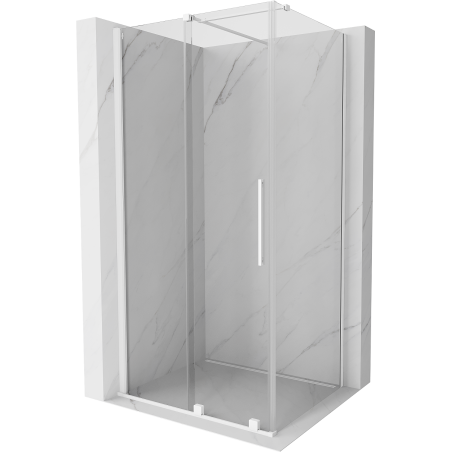 Mexen Velar sliding shower cabin 90 x 80 cm, transparent, white - 871-090-080-01-20