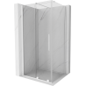 Mexen Velar extendable shower cubicle 90 x 80 cm, transparent, white - 871-090-080-01-20
