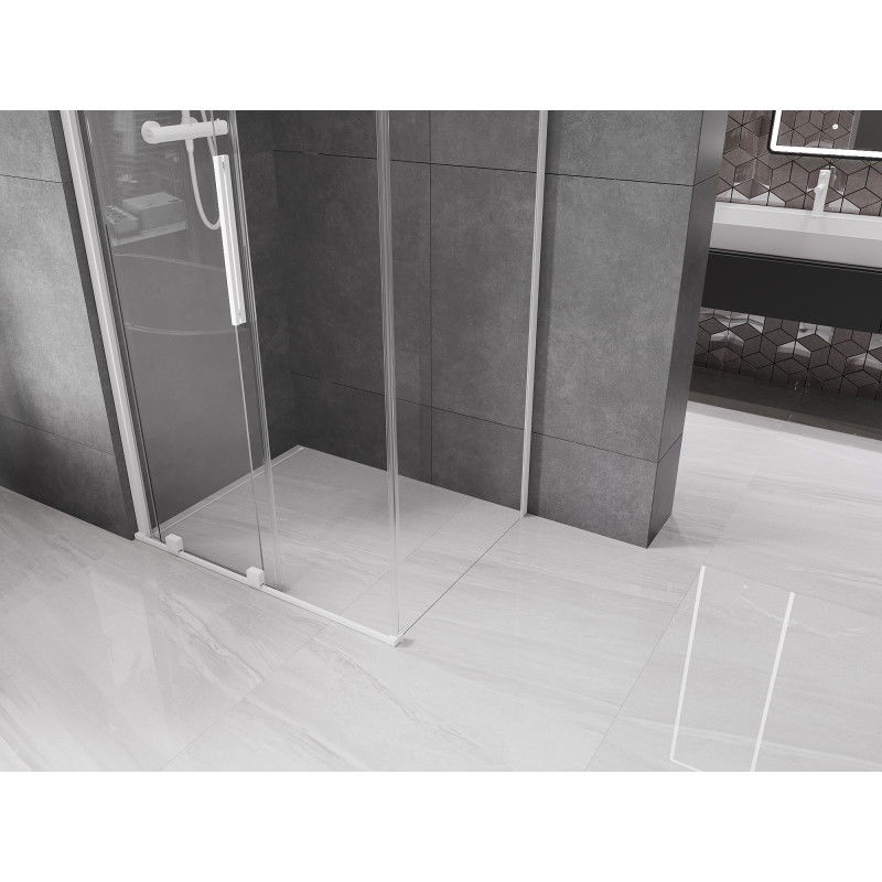 Mexen Velar Sliding Shower Enclosure 90 x 85 cm, Transparent, White - 871-090-085-01-20