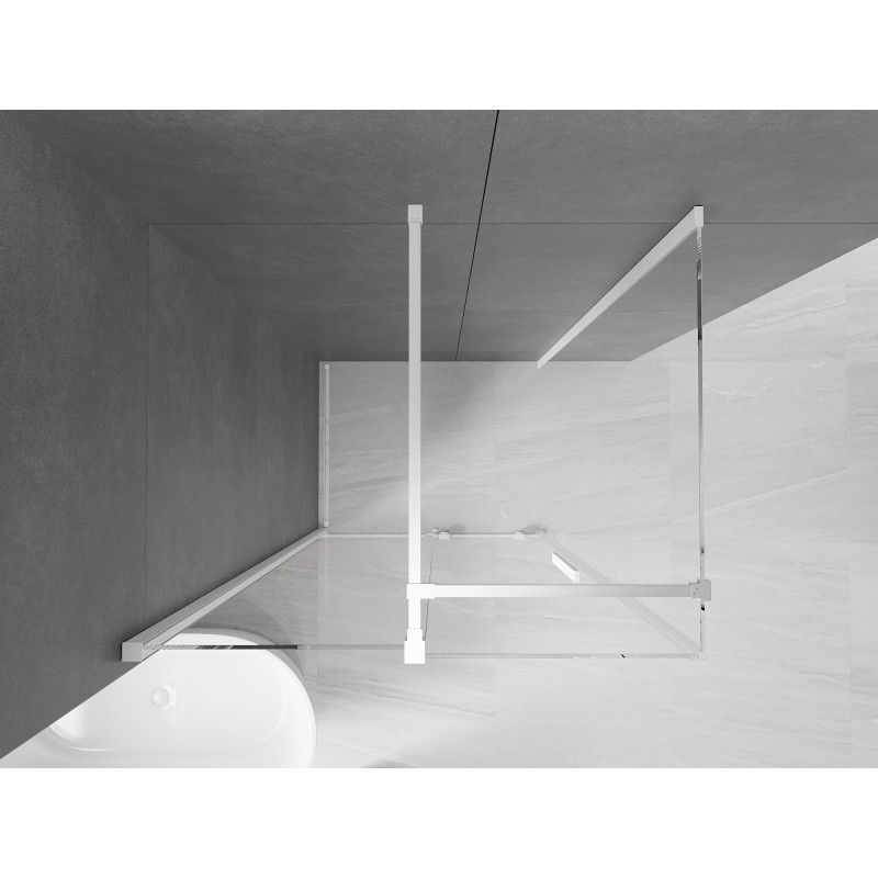 Mexen Velar sliding shower cubicle 110 x 90 cm, transparent, white - 871-110-090-01-20