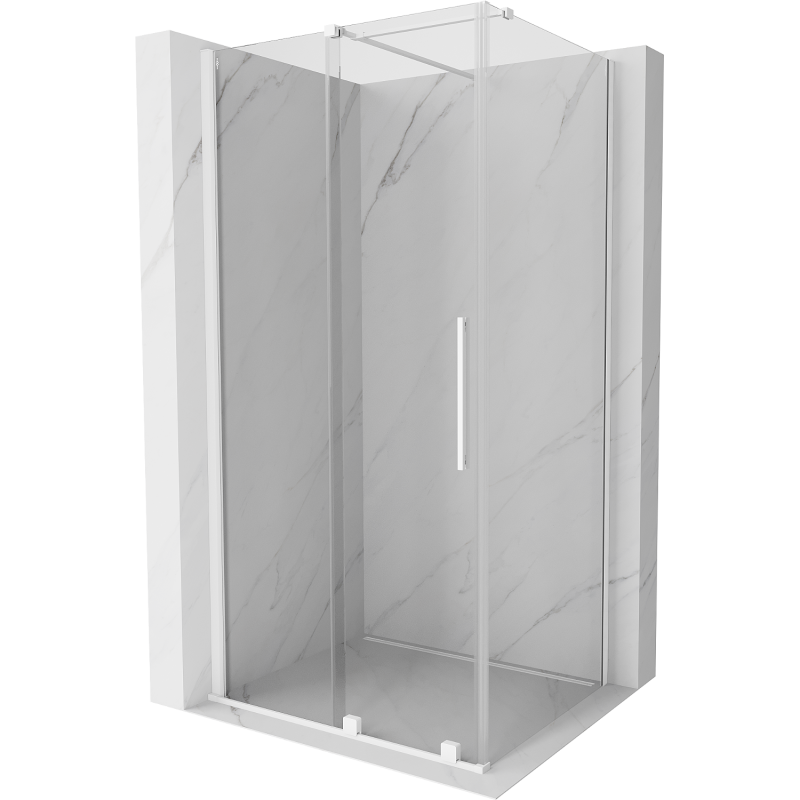 Mexen Velar extendable shower cubicle 120 x 70 cm, transparent, white - 871-120-070-01-20