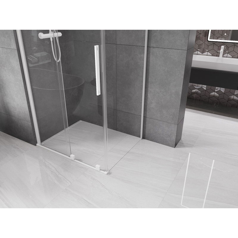 Mexen Velar sliding shower enclosure 120 x 75 cm, transparent, white - 871-120-075-01-20