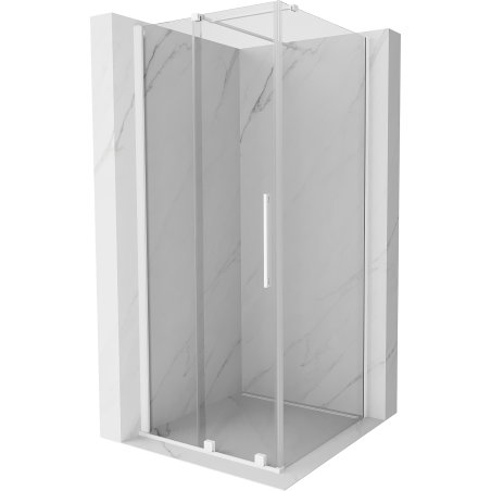 Mexen Velar extendable shower cubicle 90 x 90 cm, transparent, white - 871-090-090-01-20