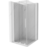 Mexen Velar extendable shower cubicle 90 x 90 cm, transparent, white - 871-090-090-01-20
