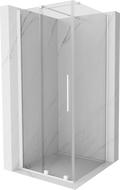 Mexen Velar extendable shower cubicle 90 x 90 cm, transparent, white - 871-090-090-01-20