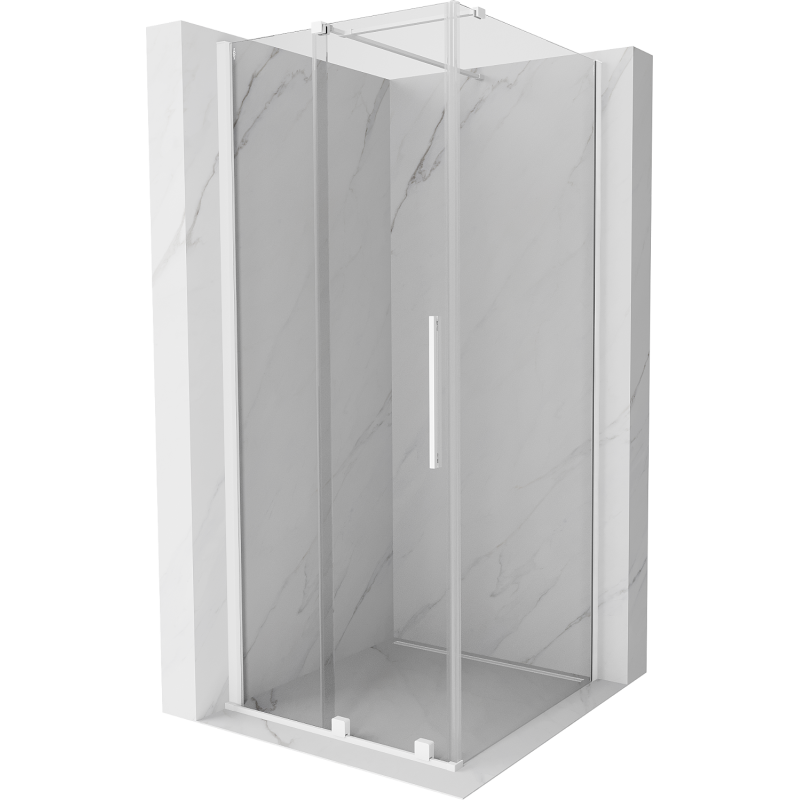Mexen Velar extendable shower cubicle 110 x 110 cm, transparent, white - 871-110-110-01-20