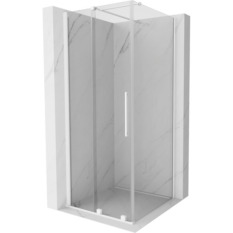 Mexen Velar sliding shower cabin 110 x 110 cm, transparent, white - 871-110-110-01-20