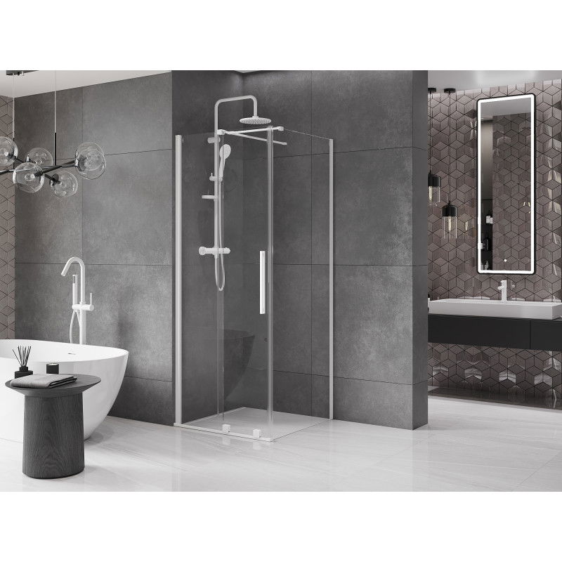 Mexen Velar sliding shower cabin 110 x 110 cm, transparent, white - 871-110-110-01-20