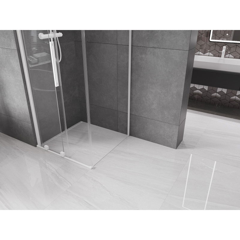 Mexen Velar sliding shower enclosure 120 x 120 cm, transparent, white - 871-120-120-01-20