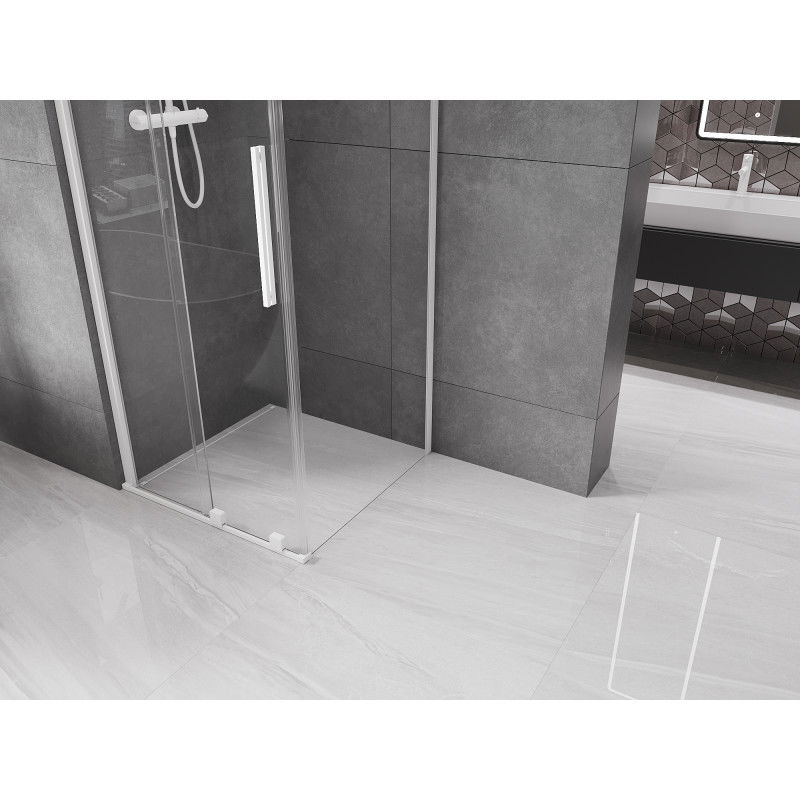 Mexen Velar sliding shower enclosure 120 x 120 cm, transparent, white - 871-120-120-01-20