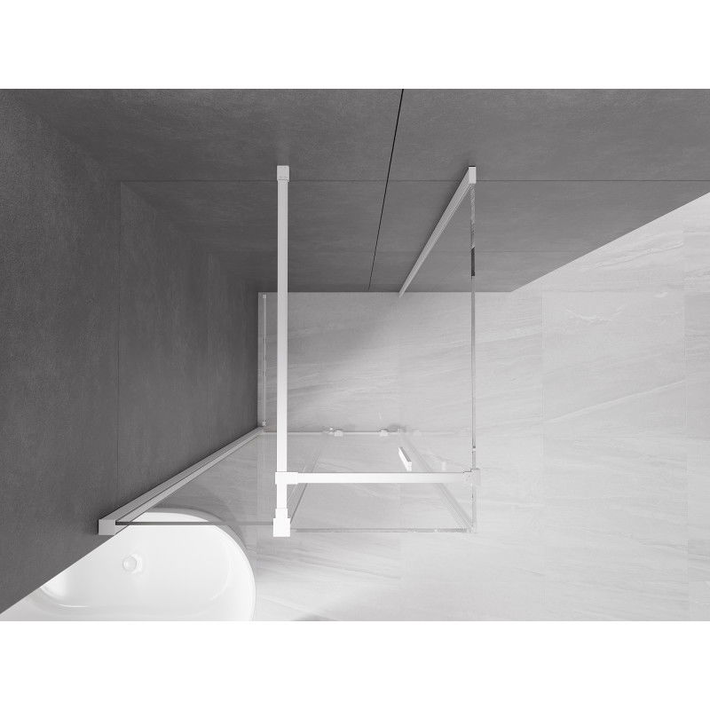 Mexen Velar sliding shower enclosure 120 x 120 cm, transparent, white - 871-120-120-01-20