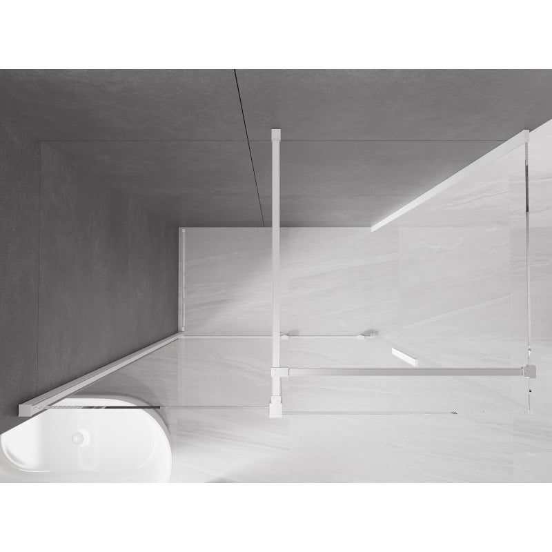 Mexen Velar sliding shower enclosure 130 x 75 cm, transparent, white - 871-130-075-01-20