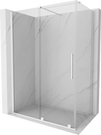 Mexen Velar extendable shower cubicle 150 x 70 cm, transparent, white - 871-150-070-01-20