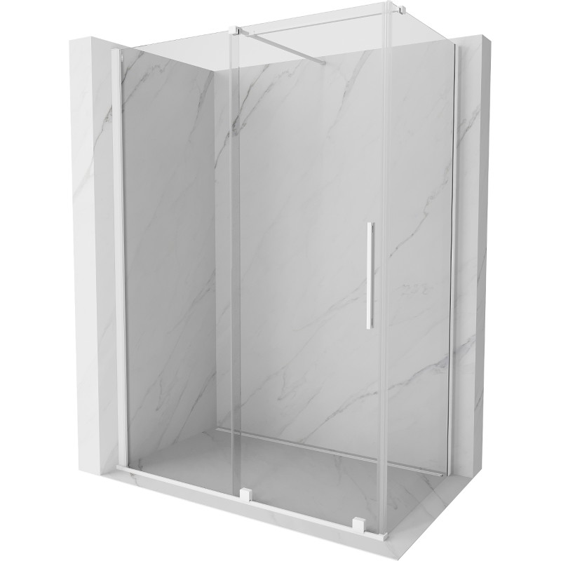 Mexen Velar sliding shower cabin 140 x 80 cm, transparent, white - 871-140-080-01-20