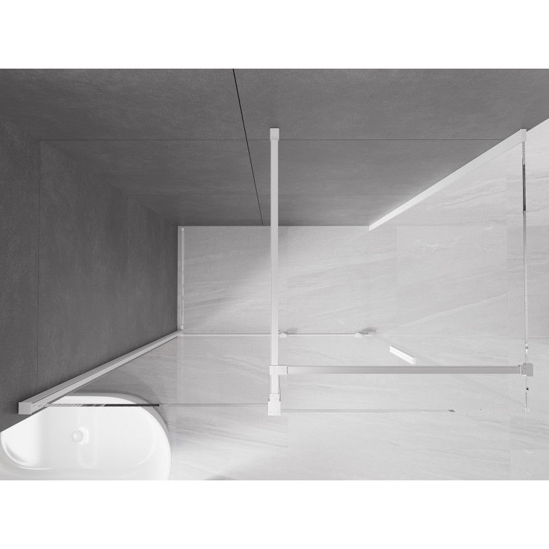 Mexen Velar sliding shower cabin 140 x 75 cm, transparent, white - 871-140-075-01-20