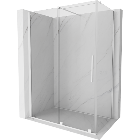 Mexen Velar Sliding Shower Cabin 160 x 70 cm, Transparent, White - 871-160-070-01-20