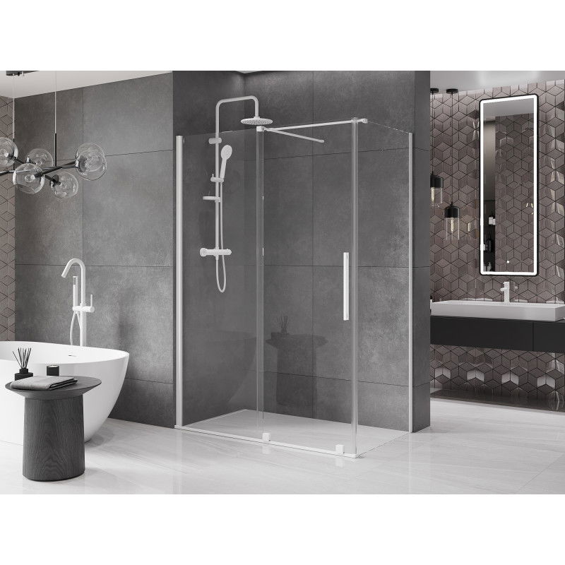 Mexen Velar sliding shower cabin 160 x 85 cm, transparent, white - 871-160-085-01-20
