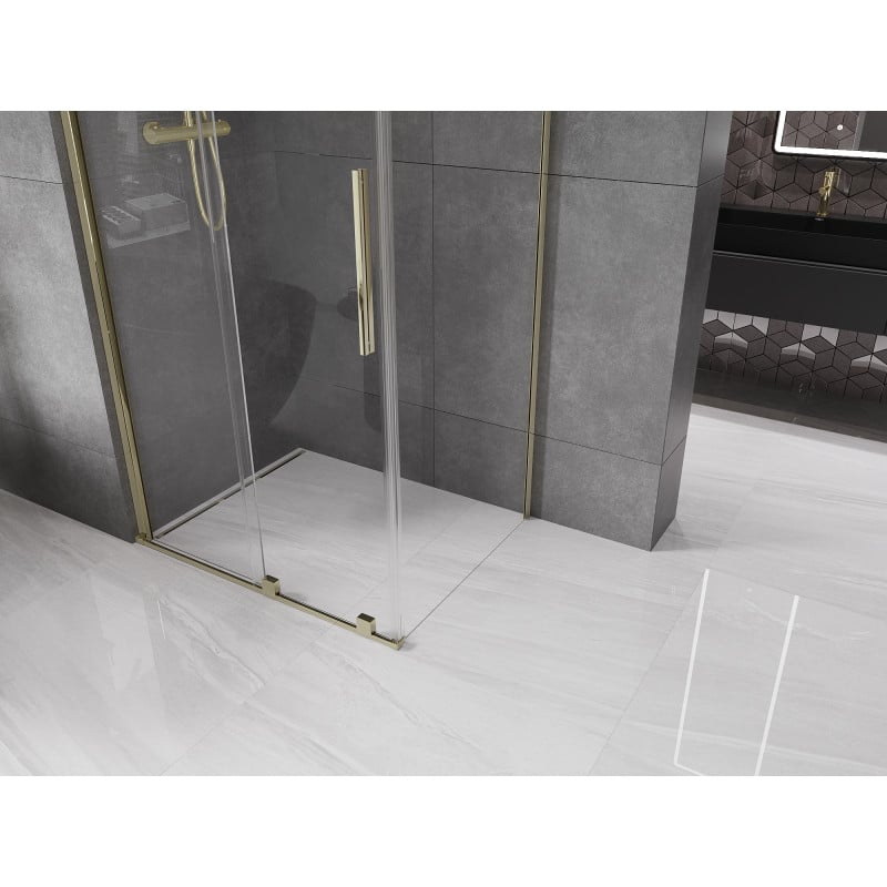 Mexen Velar sliding shower cabin 90 x 70 cm, transparent, gold - 871-090-070-01-50