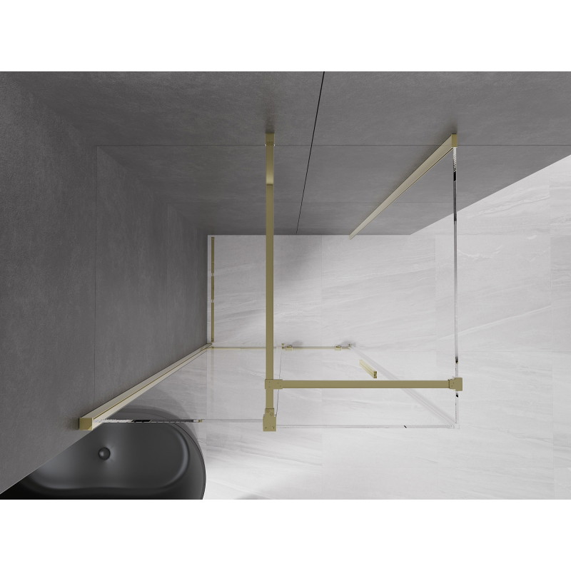 Mexen Velar sliding shower enclosure 90 x 70 cm, transparent, gold - 871-090-070-01-50