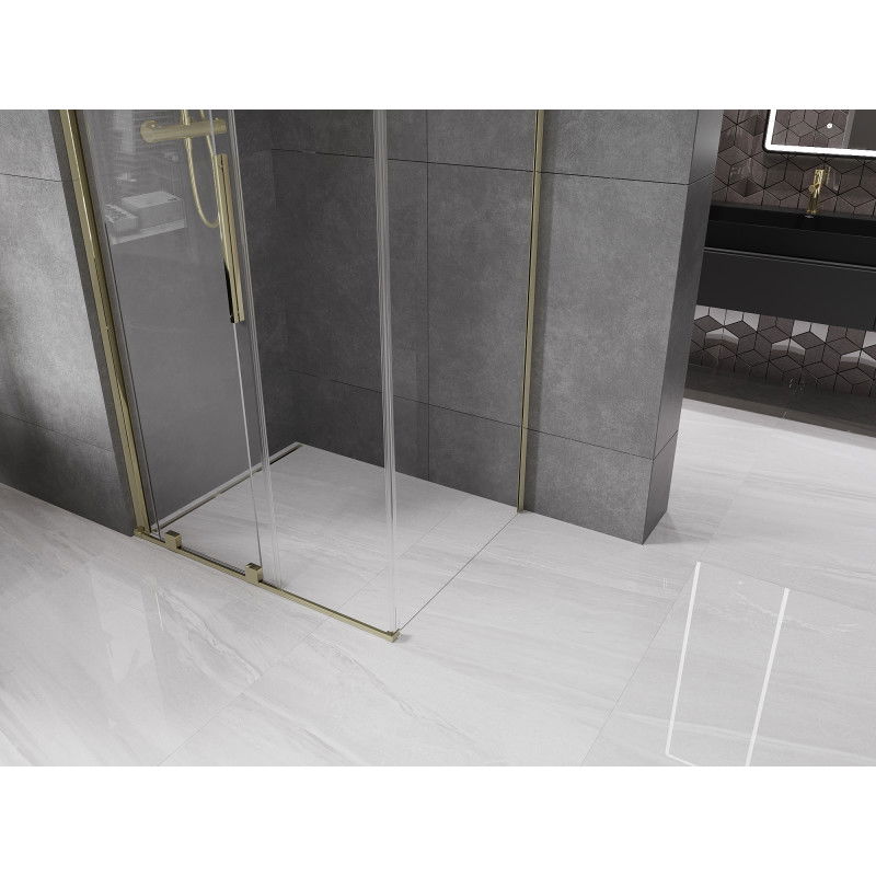 Mexen Velar sliding shower cabin 90 x 80 cm, transparent, gold - 871-090-080-01-50
