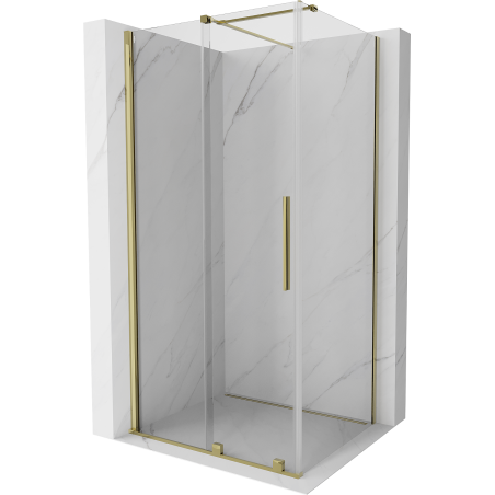 Mexen Velar extendable shower cubicle 110 x 75 cm, transparent, gold - 871-110-075-01-50