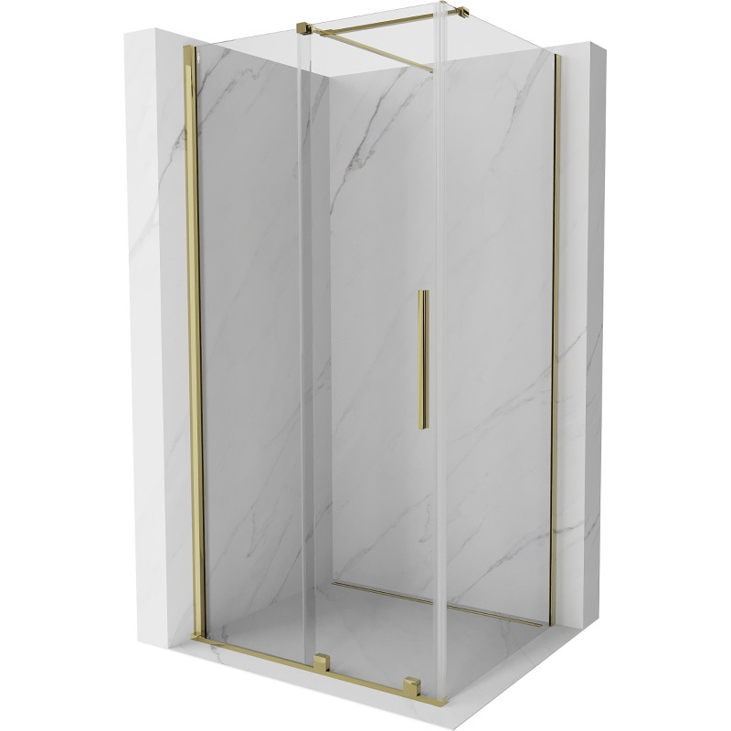 Mexen Velar sliding shower cabin 120 x 80 cm, transparent, gold - 871-120-080-01-50