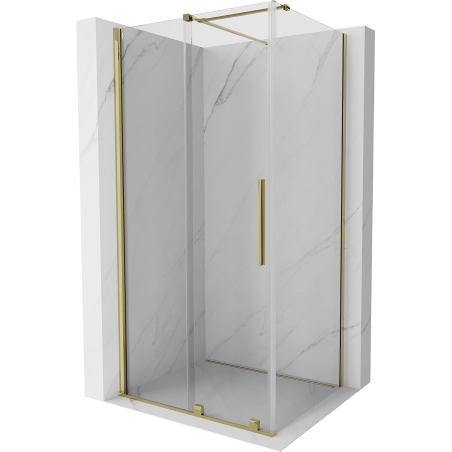 Mexen Velar extendable shower cubicle 120 x 90 cm, transparent, gold - 871-120-090-01-50