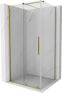 Mexen Velar extendable shower cubicle 120 x 90 cm, transparent, gold - 871-120-090-01-50