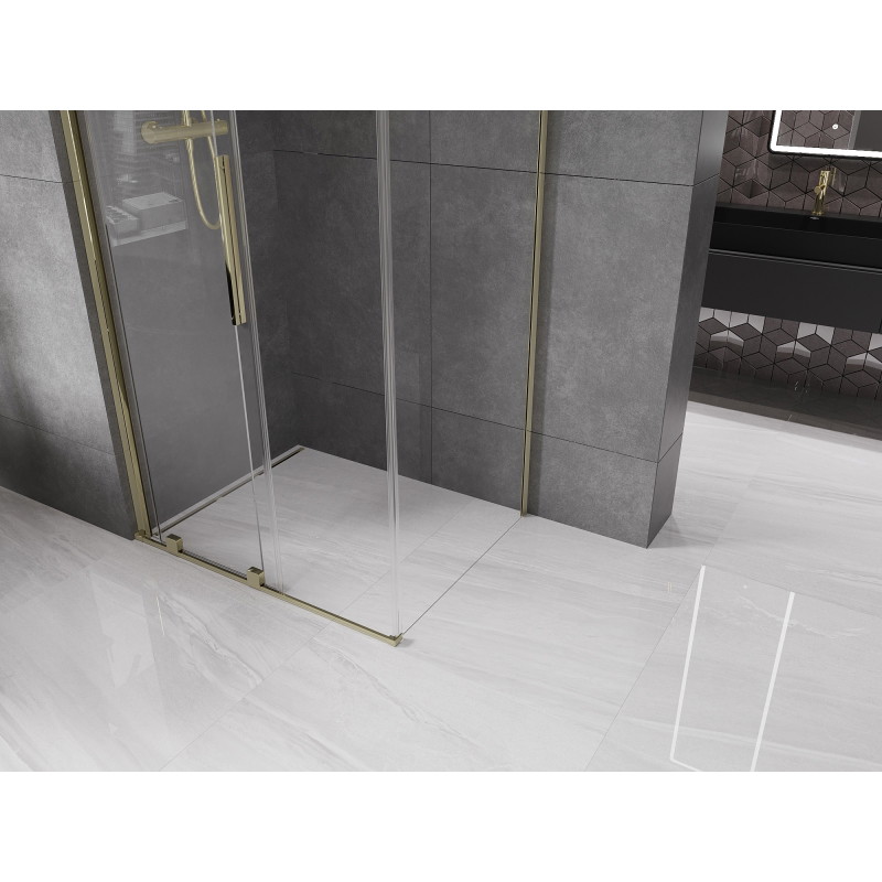 Mexen Velar sliding shower cabin 120 x 100 cm, transparent, gold - 871-120-100-01-50