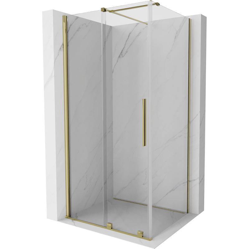 Mexen Velar extendable shower cubicle 120 x 110 cm, transparent, gold - 871-120-110-01-50