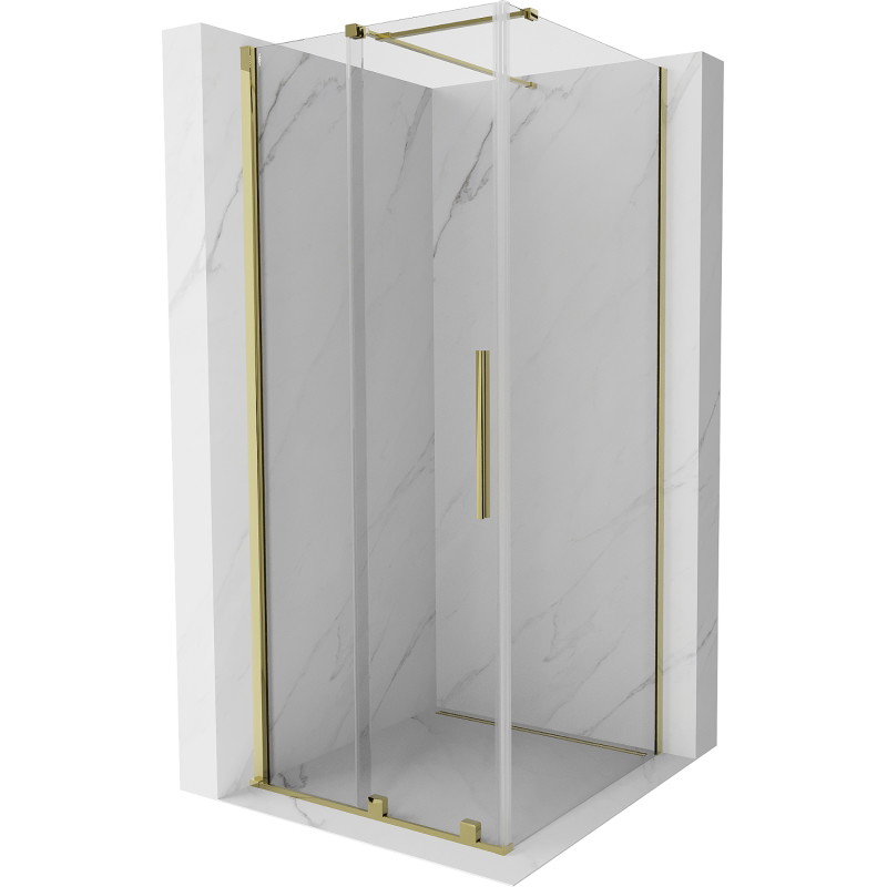 Mexen Velar sliding shower cabin 90 x 90 cm, transparent, gold - 871-090-090-01-50