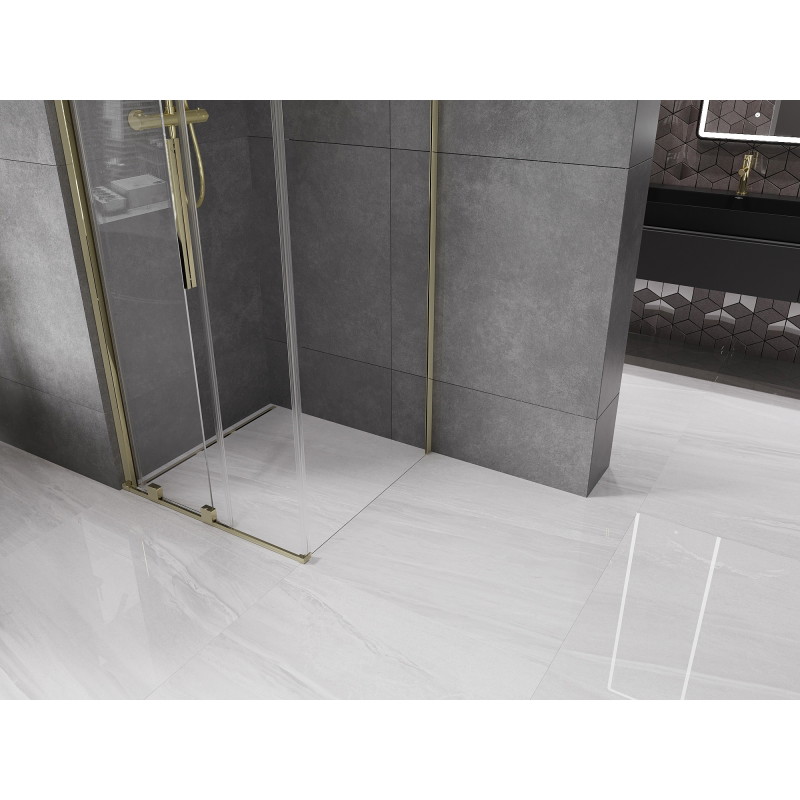 Mexen Velar sliding shower cabin 90 x 90 cm, transparent, gold - 871-090-090-01-50
