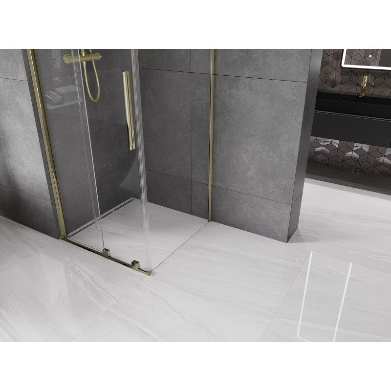 Mexen Velar sliding shower enclosure 90 x 90 cm, transparent, gold - 871-090-090-01-50