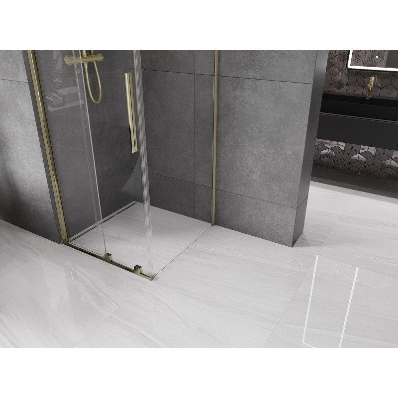 Mexen Velar sliding shower cabin 100 x 100 cm, transparent, gold - 871-100-100-01-50